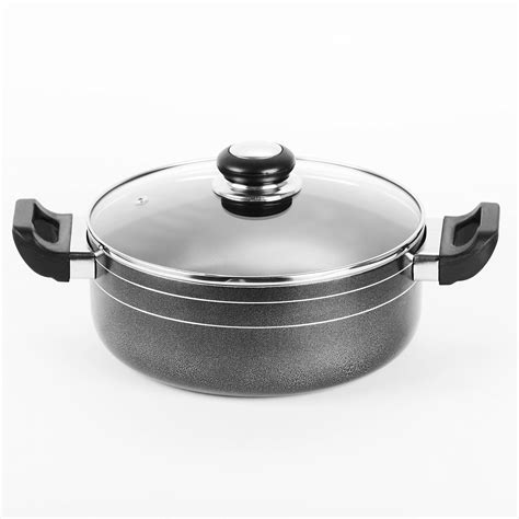 Sumeet 2.6Mm Nonstick Casserole 165 Mm With Glass Lid (No.10) (1.2 Ltr ...