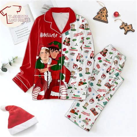 Heartstopper Merry Christmas White Red Pajamas Set - T-shirts Low Price