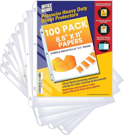 OfficeWerks Office Werks 100 Sheet Protectors, Heavy Duty 8.5 X India ...