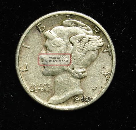 1942 90% Silver Mercury Dime Very Fine (b04)
