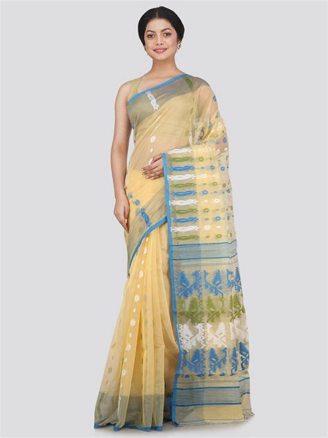 Women's Soft Cotton Blend Jamdani Saree Without Blouse Piece