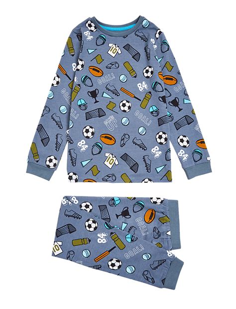 Buy Cotton Rich Football Pyjamas (7-16 Yrs) at Marks & Spencer