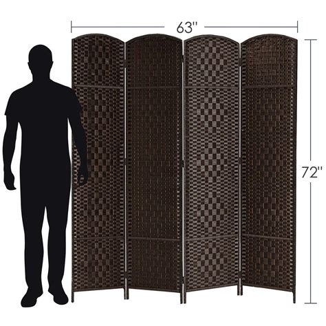 Buy 6 ft. Tall- 16" Wide- Room Divider Diamond Weave Fiber, Room ...
