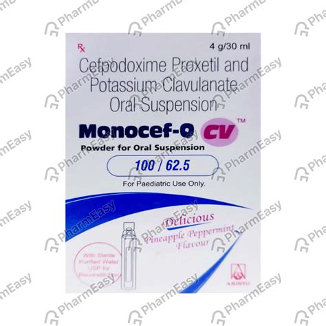 Buy Monocef O Cv 100/62.5mg Delicious Pineapple Peppermint Flavour ...