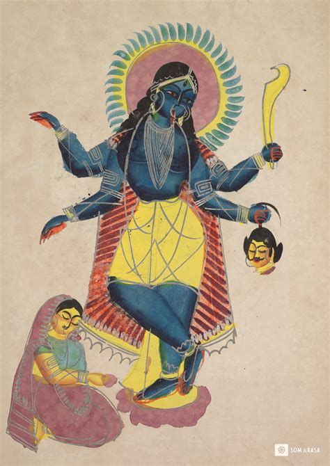 Krishna as Kali – Kalighat Poster (A3) | 19th Century Bengal Folk Art ...