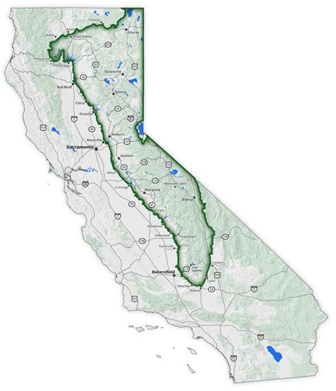 Us Map Sierra Nevada