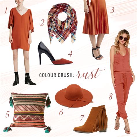 rust colored tops and dresses