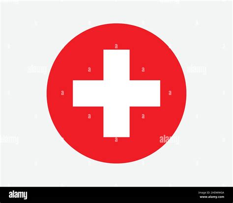 Switzerland Round Country Flag. Swiss Circle National Flag. Swiss ...