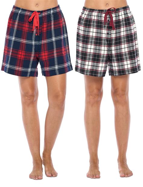Ashford & Brooks Women's 2 Pack Soft Flannel Plaid Pajama Lounge Sleep ...