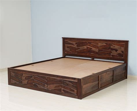 Hong Kong Solid Wood Queen Size Bed with Box Storage