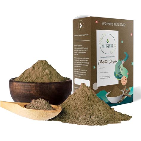Naturenna Organic Mulethi Powder (Licorice) for Hair Care, Face and ...