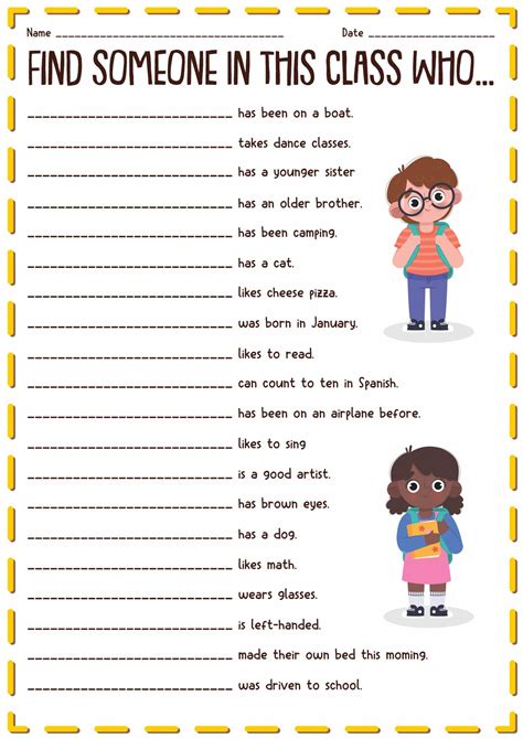 13 Find Someone Who Worksheets Math Activity | Math activities ...