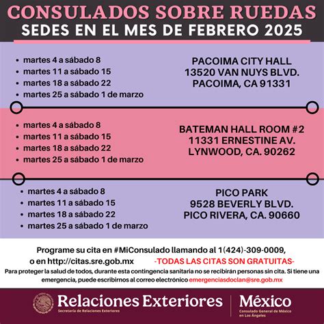 ¿Dónde estará el consulado sobre ruedas en febrero de 2025?