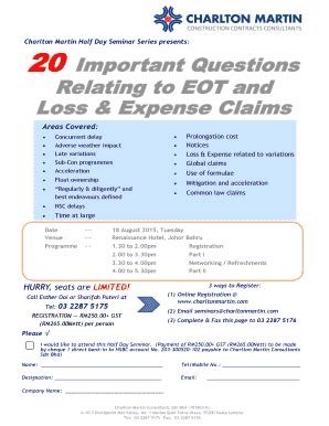 Fillable Online 20 Important Questions Relating to EOT and Loss ...
