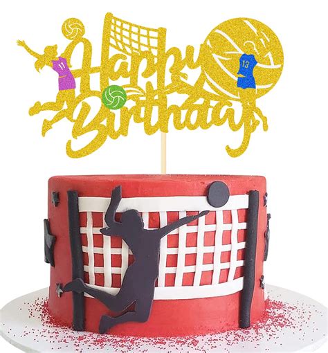 Buy WishFirst Volleyball Cake Topper Girls Volleyball Player Cake ...