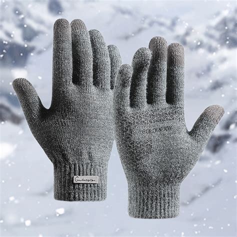 YOTMKGDO Gloves for Men, Winter Gloves Men'S Winter Knitting Warm Plush ...