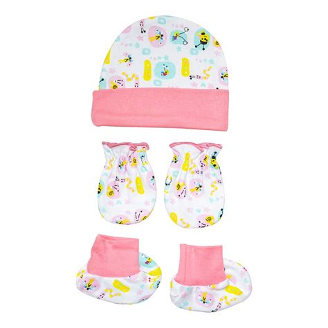 Mee Mee Soft Cotton Baby Cap, Mittens & Booties Set | Protective Cap ...