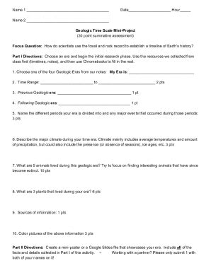 Fillable Online www.nps.govsubjectsgeologyGeologic Time Scale - Geology ...