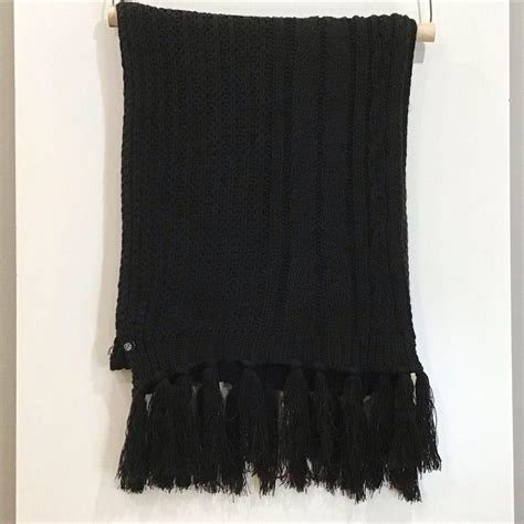 New beautiful black knit scarf with tassel detail. ... - Depop