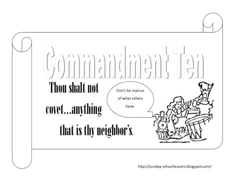 10 Commandments Coloring Pages - Numbers NIne & Ten ~ Sunday School ...