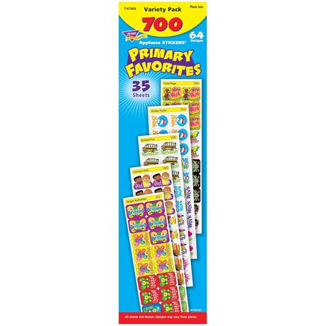 Trend Enterprises Primary Favorites Applause Stickers Variety Pack, 700 ...