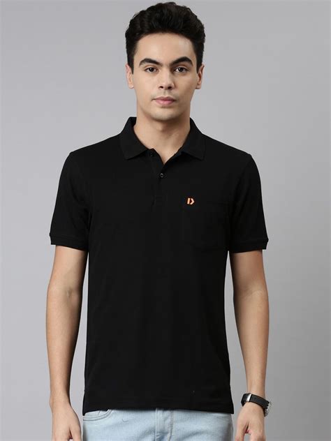 DIXCY SCOTT Men Black Polo Collar T-shirt - Price History