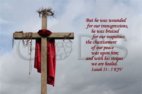 Scripture Picture Isaiah 53:5 KJV Item 156 Cross Crown of | Etsy