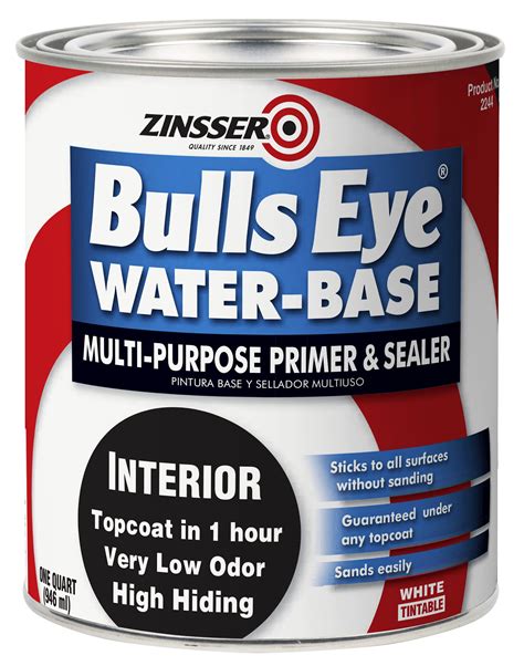 Buy Zinsser 02244 Bulls Eye Water-Base Primer and Sealer, Quart, White ...