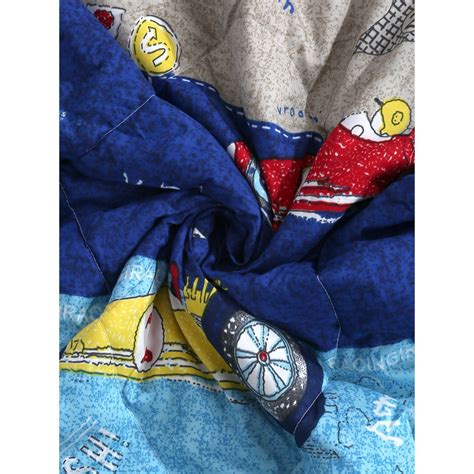 Buy HOSTA HOMES Blue & Grey Cartoon Characters Heavy Winter 210 Gsm ...