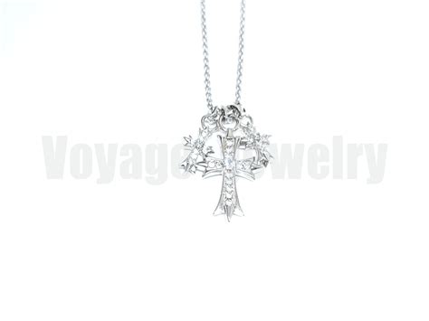 22k coating 3連 cz cross necklace (white gold) | voyage jewelry