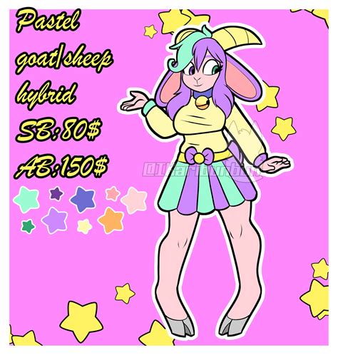 Sheep/goat hybrid oc auction on twitter(link in description) by Ikaribunbun