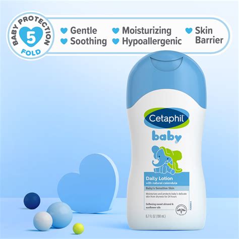 Cetaphil Baby Daily Lotion with Organic Calendula, 6.7 fl oz