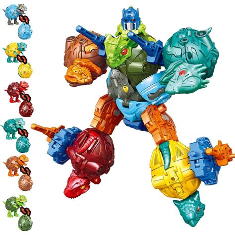 Tunjilooltransforming Dinosaur Robot Toys 6 Pack Battle Armor Mecha ...