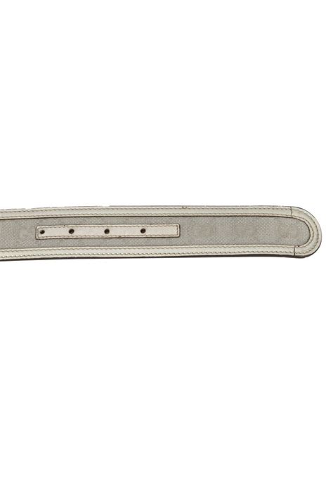 GUCCI GG 95 CMS Metallic Silver Interlocking G Buckle Belt – 38 Inches