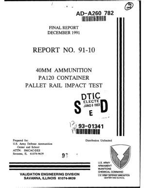 Fillable Online Final Report on 40mm Ammunition PA120 Container Pallet ...