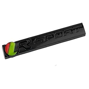 Autotrends 1pc Black R Sport Emblem 3D Metal Emblem Badge Stickers for ...
