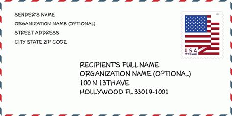 City: HOLLYWOOD, FL | Florida United States ZIP Code 5 Plus 4 ️