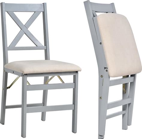 Amazon.com - COLAMY Folding Dining Chairs Set of 2, Foldable Chairs ...