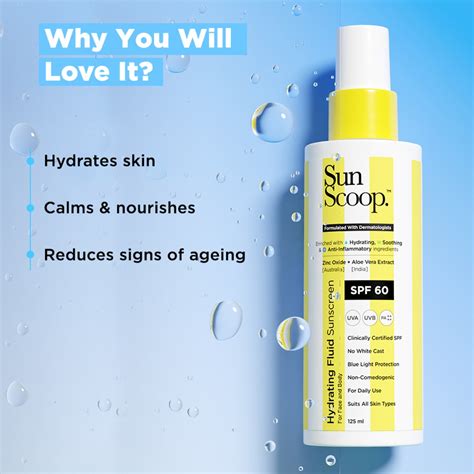 Hydrating Fluid Sunscreen Spray with SPF 60 for Face & Body | Sunscoop ...