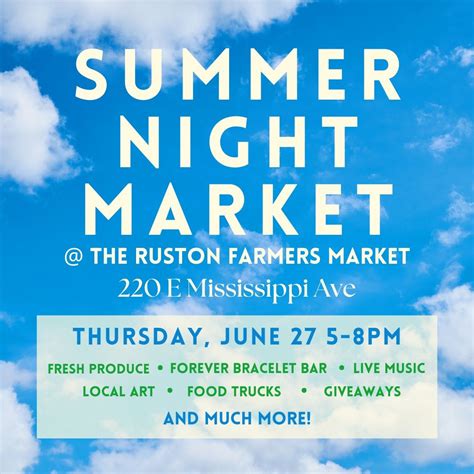 Summer Night Market, 220 E Mississippi Ave, Ruston, LA, 27 June 2024 ...