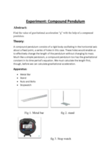Pendulum Experiment Lab 的图像结果
