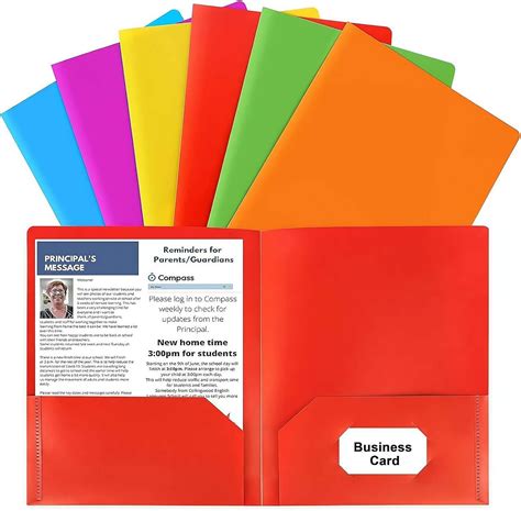 Amazon.com: Plastic Folders with Pockets,6 ColorHeavy Duty Pocket Folders for Documents,2 ...