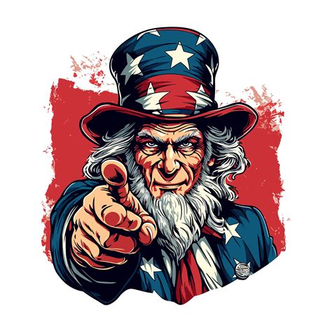Uncle sam pointing in american clothes design t-shirt design ...