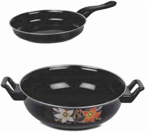 Mehak Hard Anodised Kadhai+ Fry pan combo pack Induction Bottom ...