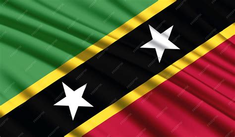 Premium Photo | National flag of saint kitts and nevis realistic silk ...