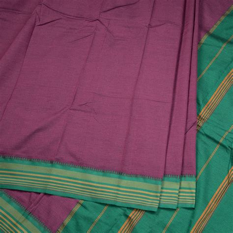 Dharwad Cotton Purple Plain Saree 02 – Kumaran Silks