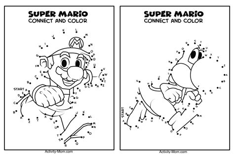 Super Mario Dot to Dot Activity for Kids (free printable) - The ...