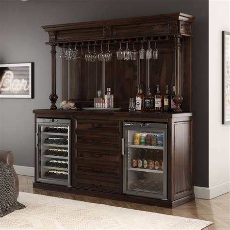Old Fashioned Home Bars Morrison B | Brown Rustic Farmhouse Home Bar
