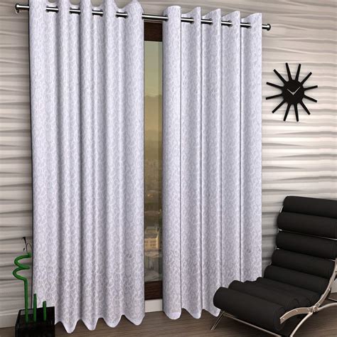 Buy Kuber Industries Cotton 7 Feet Eyelet Door Curtain (White ...