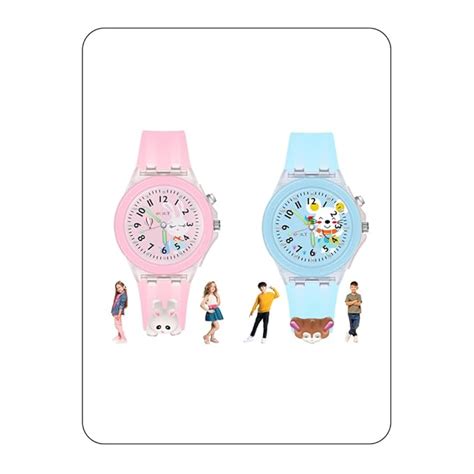 SPIKY Analog Watch For Kids Combo (Pink & Blue) | 3D Cartoon | 7 ...